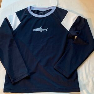 Janie and Jack Blue and White Swim Rashguard